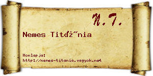 Nemes Titánia névjegykártya